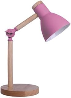 BEL AIR HOME - Lámpara Flexo de Escritorio TEACHER - 1xE-27 - Madera y Metal - Diseño Moderno y Elegante para Oficinas y Escritorios de Casa - Altura de 47cm (No Incluye Bombilla) (ROSA)