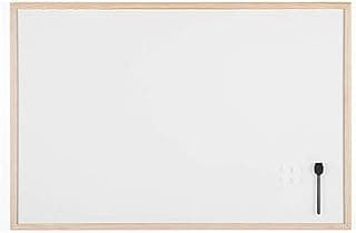Bi-Office Budget - Pizarra blanca magnética con marco de madera de pino, 90 x 60 cm