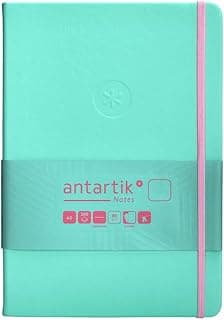Antartik CUADERNO CON GOMILLA NOTES TAPA DURA A5 HOJAS LISAS ROSA Y TURQUESA 100 HOJAS 80 GR FSC