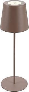 BRILONER- Lampara de Mesa Inalambrica, Luz Táctil, Regulable en Pasos, Regulable en Altura, Lampara LED Recargable, Lamparas a Pilas, Lamparas Tactiles sin Cable, Lampara de Mesa, 36x10,5 cm, Maron