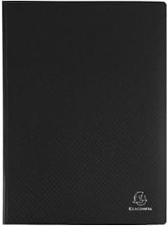 Exacompta 88111E Opak - Portadocumentos (A4, 100 fundas, 200 vistas), color negro