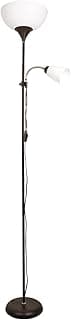BEL AIR HOME - Lámpara de Pie Varese 1xE27 y 1xE14(BOMBILLAS NO INCLUIDAS) 178cm - Ideal para Salones y Estudios - Diseño Moderno y Funcional - Lampara de Lectura Orientable(MARRON)