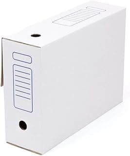 ONLY BOXES Pack 20 Cajas Archivo definitivo Automontables A4 - Cartón Ondulado 3 mm, Cierre Automático Sin Cinta, 100 % Reciclables, Medidas : 36x10.3x27.1 cm, color Blanco