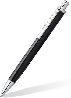 STAEDTLER Triplus 444 M09-3 - Bolígrafo retráctil (444 M, carcasa de metal en forma triangular ergonómica, mina grande M, tinta azul), color de tinta azul