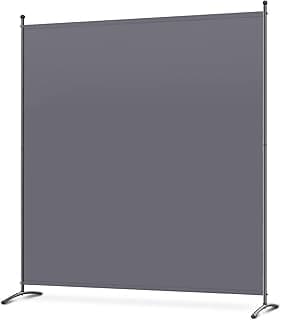 Angel Living Biombo Grande de 1 Panel, Decoración Elegante, Separador de Ambientes, Divisor de Habitaciones, 163X180 cm (Gris)
