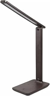 BEL AIR HOME - Flexo LED 5W Táctil - Protección Ocular MOBIL - Base de Carga Inalámbrica para Smartphone - 3 Temperaturas de Luz - Diseño Moderno - Ideal para Escritorio y Estudio (MARRÓN)