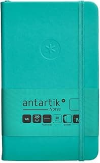 Antartik CUADERNO CON GOMILLA NOTES TAPA DURA A6 HOJAS LISAS TURQUESA 100 HOJAS 80 GR FSC