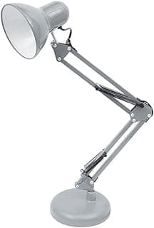 BEL AIR HOME - Lámpara de Escritorio LED Vintage Retro Articulada | Flexo Antigona Ajustable para Estudio y Lectura | Iluminación E27, Plata, Metal