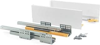 EMUCA - Kit de cajón para Cocina o baño con guias de extracción Total y Cierre Suave, Altura 105mm y Profundidad 500mm, Gris Antracita