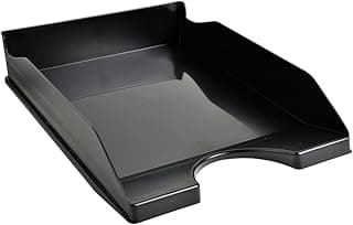 Exacompta - 123014D - juego de 10 bandejas carpetas de fundas ECOTRAY - dimensiones 34,5x25,5x6,5 cm - para documentos formato A4+ - color negro - certificado Blue Angel