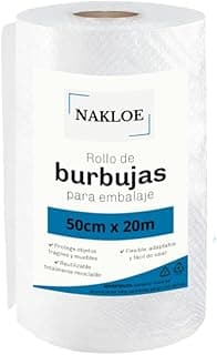 Nakloe - Papel Burbuja - Papel Burbujas Embalaje Mudanza - Perfecto para Proteger Mudanzas y Envios (50cm x 20m)