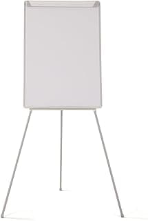 Bi-Office Pizarra Blanca con caballete de trípode basic, pizarra euro 70 x 100 cm, rotafolios con Marco Gris, con bandeja y clip ajustable para bloques