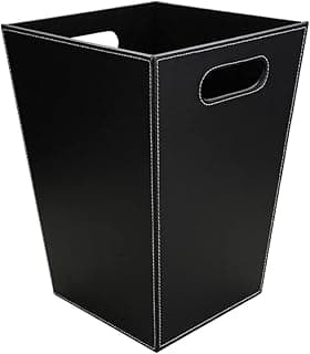 KINGFOM - Papelera de piel (Cuadrado-Negro)