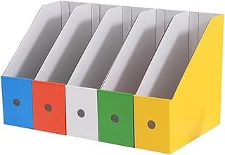 5 Piezas Oficina Revistero Archivador, Revista Archivos Cartón, Revistero Papel Kraft, Magazine Holder, Para Escuela Dormitorio Oficina Papelería Hogar Material Oficina Almacenamiento Archivos
