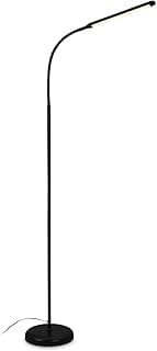 BRILONER - Lámpara de Pie Como Decoración de Salón y Lectura, 126.5x21cm, Giratoria, Táctil, Iluminación Indirecta, LED, Luz Escritorio, Negro