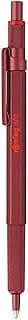 Rotring Bolígrafo 600, punta media, tinta negra, barril rojo, recargable