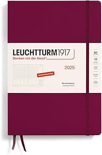 LEUCHTTURM1917 370582 Composition (B5) 2025 - Planificador semanal (versión alemana), color rojo