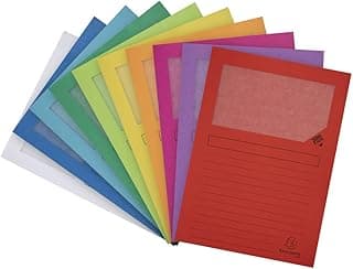 Exacompta 50000E - Lote de 50 Subcarpetas Forever 120 con Ventana e Impresas, Colores Surtidos Vivos (Multicolor) 22 x 31 cm