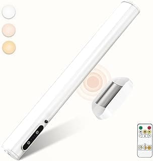 bravzurg Lampara LED Pared Sin Cable, 4000mAh Luz LED Adhesiva USB Recargable Inalambrica Magnetica, Luces Escritorio Bateria con Mando, Barra Flexo Pilas para Armario Espejo Cocina Baño Interior