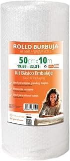 Rollo Burbujas Embalaje, Papel de Burbujas para Embalar, Plástico de Burbujas para Mudanzas, Embalajes y Cajas. Medida 50 cm x 10 m de longitud - Ofituria