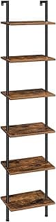 HOOBRO Estantería de Madera de 6 Niveles para Pared, Estantería Estrecha para Libros, Estante de Exhibición, Estante de Almacenamiento, para Sala de Estar, Estudio, Marrón Rústico EBF651CJ01