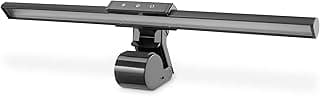 DIGITUS Lámpara LED para monitor con soporte de pinza - Regulable - 5 niveles de luminosidad - Temperatura de color ajustable - 250 lúmenes - Lámpara de escritorio - Lámpara para pantalla - Negro