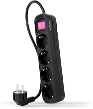 REGLETA NANO CABLE 10.37.0004-BK 4TOMAS C/INTERRUPTOR 1,4M NEGRO
