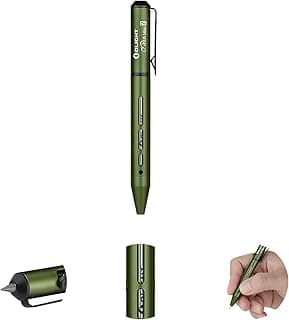 OLIGHT Open Mini 2 Bolígrafo de Tinta Negra, Mecanismo de Cerrojo de Acción de Forma de S Invertida, Uso Diario, de Oficina y Comercial, Trabajo al aire libre y en el Campo, Uso Educativo (Verde)