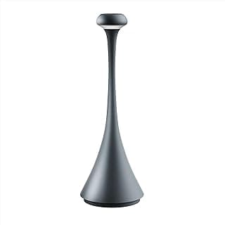 TYEE Lámpara de mesa, LED Recargable Lámpara de mesa con batería, Regulable Lámpara de escritorio Aluminio con Base de carga magnética, 2700k-6500k para Interiores y Exteriore (Gris oscuro)