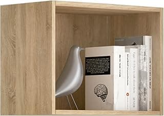 Shiito - Estante - 27,9 x 50,5 x 38 cm - Modelo Champion - Forma de Cubo para Fijar a la Pared - Diseño Nórdico - Balda para Libros - En Roble Cambria