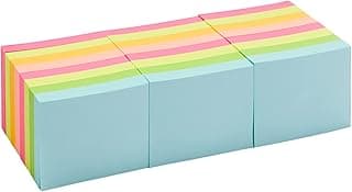 Amazon Basics paquete de 24 Miniblocs de notas adhesivas Rectangular, 38 x 51 mm, Surtido
