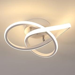 Comely Lámpara de Techo LED Moderna, 30W 3375LM Plafon LED Techo con forma de Flor para Dormitorio Pasillo Cocina Baño, Blanco Cálido 3000K, Dia 30cm,Blanco