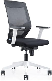 Rocada | Silla Oficina Ergonómica Regulación Lumbar | Silla con Ruedas, Reclinable y Cómoda | Tapizada con Malla y Tela Ignífuga | Color Negro