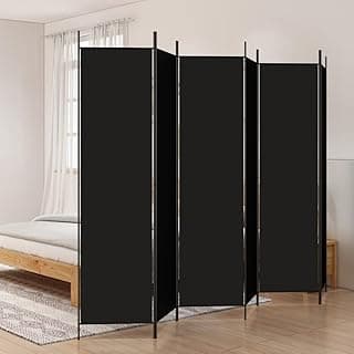 TREISL Biombo para dormitorio, negro, 300 x 200 cm, de tela, divisor, para espacios privados, proteger la privacidad, pared, fondo, biombo para casa, estudio, oficina, fácil de almacenar