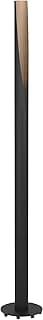 EGLO LED Barbotto Lámpara de pie elegante, lámpara esquinera, de pie de acero negro y madera natural, lámpara para salón, blanco cálido, 137 cm