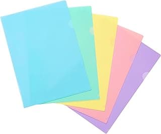 Viquel - Bolsa de 10 bolsillos para esquina A4 Rainbow Pastel de polipropileno 13/100º – Lote de 10 bolsas de almacenamiento A4 – Colores surtidos