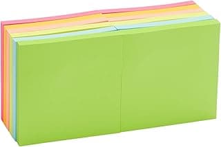 Amazon Basics Cuadrada Blocs de notas adhesivas, 7,6 x 7,6 cm, paquete de 12, Surtido