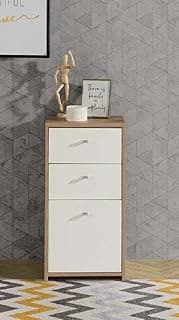 Forte Cómoda Best Chest con 2 cajones y 1 Puerta, Material de Madera, Roble Artesanal/Blanco, Ancho x Alto x Profundidad: 40,3 x 77,3 x 29,6 cm