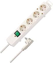 Brennenstuhl Comfort Line regleta de enchufes con 4 Tomas de Corriente para Montaje (Cable de 2 m, Interruptor Iluminado, montable, Enchufe Plano) Blanco