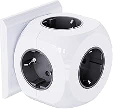 5-in-1 Cubo Enchufe, 3680W Enchufe Multiple, 5AC Ladron Enchufes, Cubo Regleta Enchufes para Oficina, Cocina y Habitación