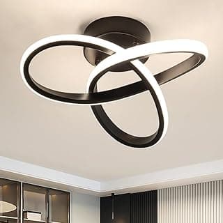 Comely Lámpara de Techo LED Moderna, 22W 2500LM Plafón LED Techo de Acrílico, 4500K Negro Luz LED Techo para Sala de Estar, Dormitorio, Cocina, Pasillo