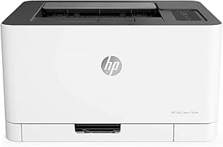HP Color Laser 150nw 4ZB95A, Impresora Láser Monofunción A4 a color, impresión a doble cara manual, Wi-Fi, Ethernet, USB 2.0 alta velocidad, Compatible con HP Smart App, Panel de control LED, Blanca