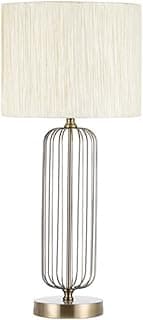 blendend Sobremesa 1xe27 Cuero, Pantalla Beige, Dimensiones 66x30x30 cm, Ideal para luz ambiental y decoración de espacios.
