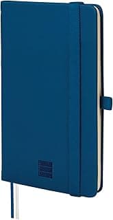 Finocam - Cuaderno Nexo Tapa Dura Dotted-Punteado Azul Marino | Cuaderno Pequeño de Hojas Microperforadas | Bolsillo y Portabolígrafo | 72 Hojas,Ideal para Bujo