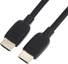 Amazon Basics Cable HDMI velocidad ultraalta certificada de 48 Gbps, 8K a 60 Hz, 4K a 120 Hz, conectores chapados en oro, compatible con Ethernet, 0.9 m, negro