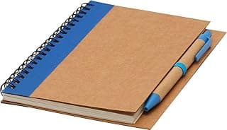 Chinchilla® Cuaderno reciclado azul A5 con bolígrafo negro | Juego de escritura ecológico | 70 hojas, encuadernación en espiral, ideal para negocios, conferencias