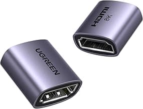 UGREEN Acoplador HDMI 8K 10K Adaptador de Extensión 60Hz 4K a 120Hz Compatible con Mac mini M4 Pro DVD Blu-Ray TV Barra de Sonido Xbox Monitor PS5, 2 Piezas