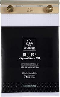 Exacompta - FAF 12124E - Bloc de escritorio n.º 4-210 x 135 mm de tamaño, rellenable, con almohadillas de recarga, estable al escribir, pies antideslizantes - Papel rayado de puntos, certificado FSC