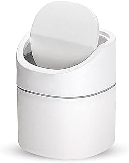 Gsrhzd Mini Cubo de Basura, Mini papelera de plástico, Bote de basura de escritorio, utilizado en la sala de estar y la oficina, bote de basura de plástico para interiores (2L)