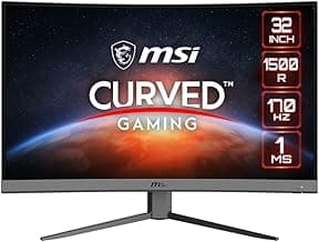 MSI Pantalla de PC G32C4 E2 curva FHD para juegos de 31.5 pulgadas, panel VA de 1500 R, 1920 x 1080, 170 Hz/1 ms, 16:9, FreeSync Premium: DisplayPort 1.2a, HDMI 1.4b